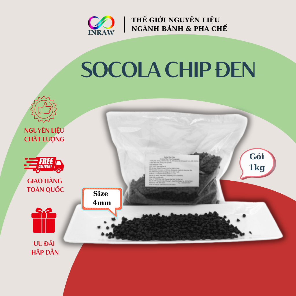 Socola Chip Đen Colatta Túi 1kg (Size 4mm)