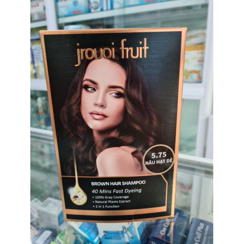 Dầu Gội Thảo Dược Màu Nâu Hạt Dẻ JROUOI FRUIT Phủ Bạc Cao cấp