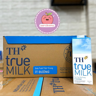  Thùng 12 hộp Sữa tươi Th true milk Ít Đường   Có Đường 1 Lít 