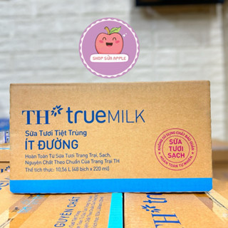  Thùng 48 bịch sữa tươi TH TRUE MILK vị Không Đường Ít Đường Có Đường 220ML 