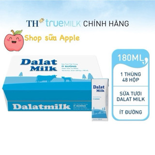 Thùng 48 hộp sữa tươi DALAT MILK tự nhiên/ Ít đường/ Có đường 180ml