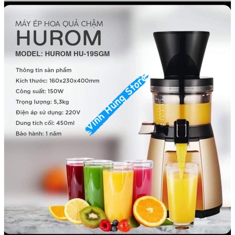 [ HOT ]Máy ép chậm trái cây Hurom HU - 19SGM  - Promix SJ 06 ( Giữ Nguyên Vị Trái Cây )