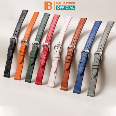 Dây đồng hồ nữ da bò nappa- khâu tay thủ công D101B size 10mm, 12mm, 14mm, 16mm, 18mm-Bụi Leather