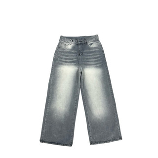 Quần Jeans Nam Nữ Ống Rộng Dáng Suông - Quần Bò Wash Chất Vải Dày Dặn