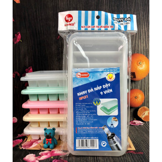 Khay làm đá nắp đậy 9 viên HPL51 Hofaco - Khay đựng đồ ăn dặm của bé bằng nhựa chính hãng nhựa Hồng Phát