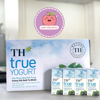  Thùng 48 hộp sữa chua uống TH True Yogurt vị việt quất   cam   dâu hộp 180ml 