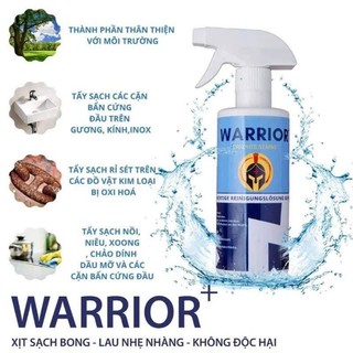 Chai Xịt Tẩy Rửa Đa Năng Warrior 500ml Công Nghệ Đức - Vệ Sinh Dầu Mỡ, Cặn Canxi Lâu Năm Nhà Bếp, Phòng Tắm Tặng Vòi Xịt