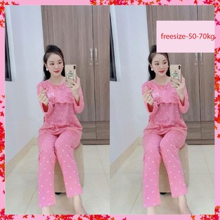 Bộ bầu - bộ sau sinh mặc nhà ( Fink Lật - Dài ) cho con bú - 2 chức năng - chất liệu cotton