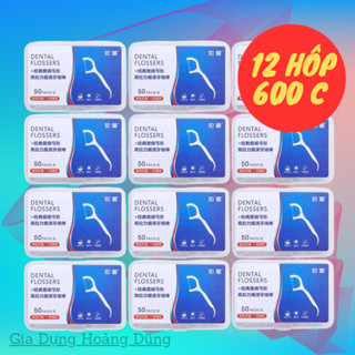 Combo 12 Hộp 600 Chiếc Tăm Chỉ Nha Khoa Xỉa Răng, Vệ Sinh Sạch Sẽ Kẽ Răng Chân Nướu Chăm Sóc Răng Miệng HD66