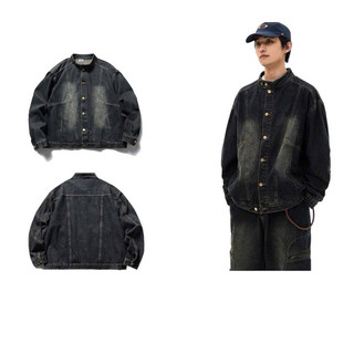 Áo Khoác Denim Nam Nữ - Cổ Tròn From Rộng Dáng Suông - Màu Wash Trẻ Trung