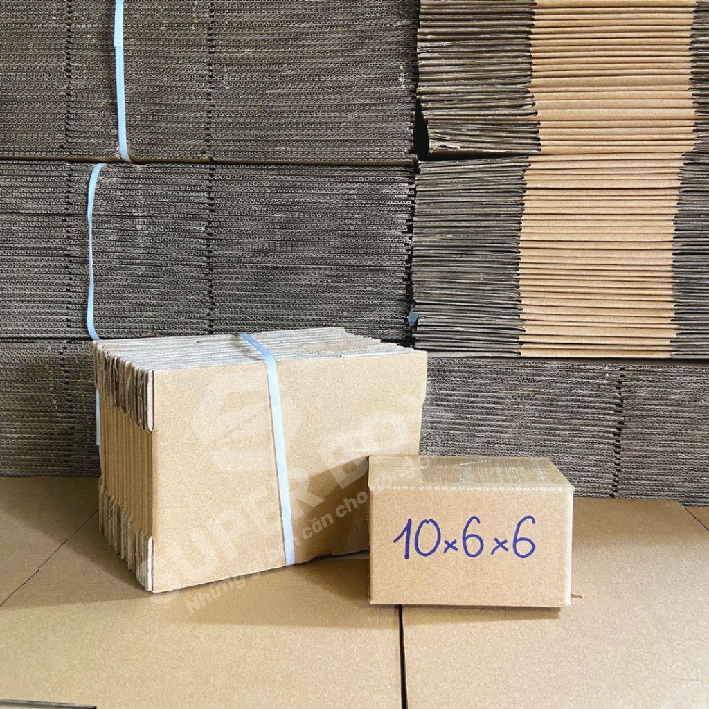 10x6x6 Combo 100 hộp carton đóng hàng Super Box hộp bìa đóng gói nhỏ tiết kiệm