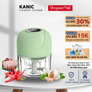 Máy Xay Mini KANIC  Xay Tỏi Ớt Mini Cầm Tay 250ml Sử Dụng Cổng Sạc USB Đa Năng, Tiện Lợi