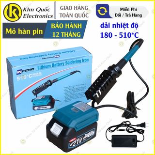 Mỏ Hàn Thiếc Xài Pin Makita 18V - 21V Chân Pin Phổ Thông 60W - chỉnh nhiệt lên tới 510 (Mỏ Hàn 936 )