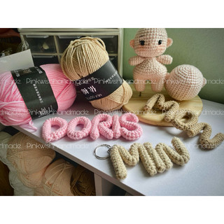 Móc khóa chữ len handmade | móc khóa tên theo yêu cầu | crochet name keychain