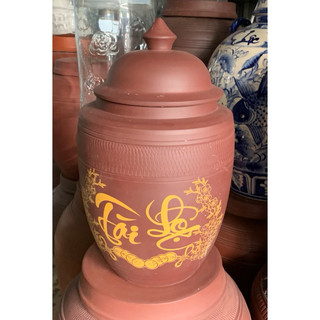 Hũ Đựng Gạo, Muối Tài Lộc Sành 10Kg -15Kg