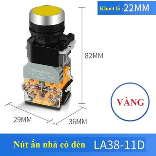 Nút ấn nhả có đèn LA38-11D- 220V phi 22mm