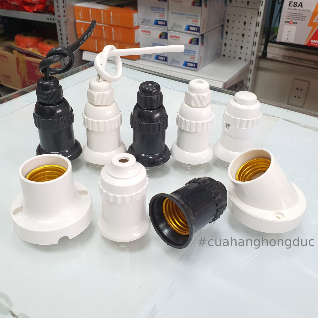 Các loại đui đèn treo, đui đèn lắp tường, đui đèn lắp trần, đui đèn ngoài trời chống nước của SOPOKA