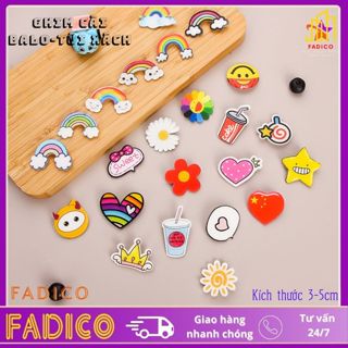 Sỉ Pin cài balo túi xách,sticker cài áo, trâm cài túi xách balo hình CẦU VỒNG  dễ thương,KT 3-5cm nhựa acrylic-FADICO