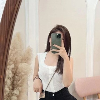 Áo len khuy cổ vuông hàng QC