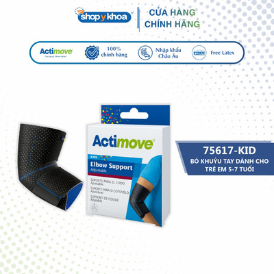 Bó Khuỷu Tay Có Đai Dán 75617-KID, Cho Trẻ Em Từ 5-7 Tuổi, Màu Đen [Actimove] - Nhập Khẩu Chính Hãng Châu Âu