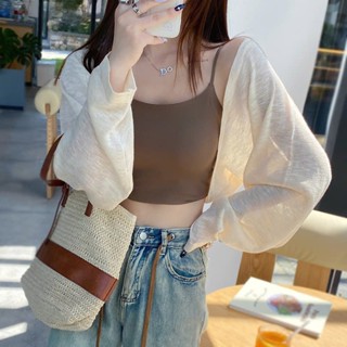 Áo cardigan nữ INFLACHI, áo mỏng dáng ngắn khoác ngoài mùa hè đi biển chống nắng Hàn Quốc L34 H-32.1