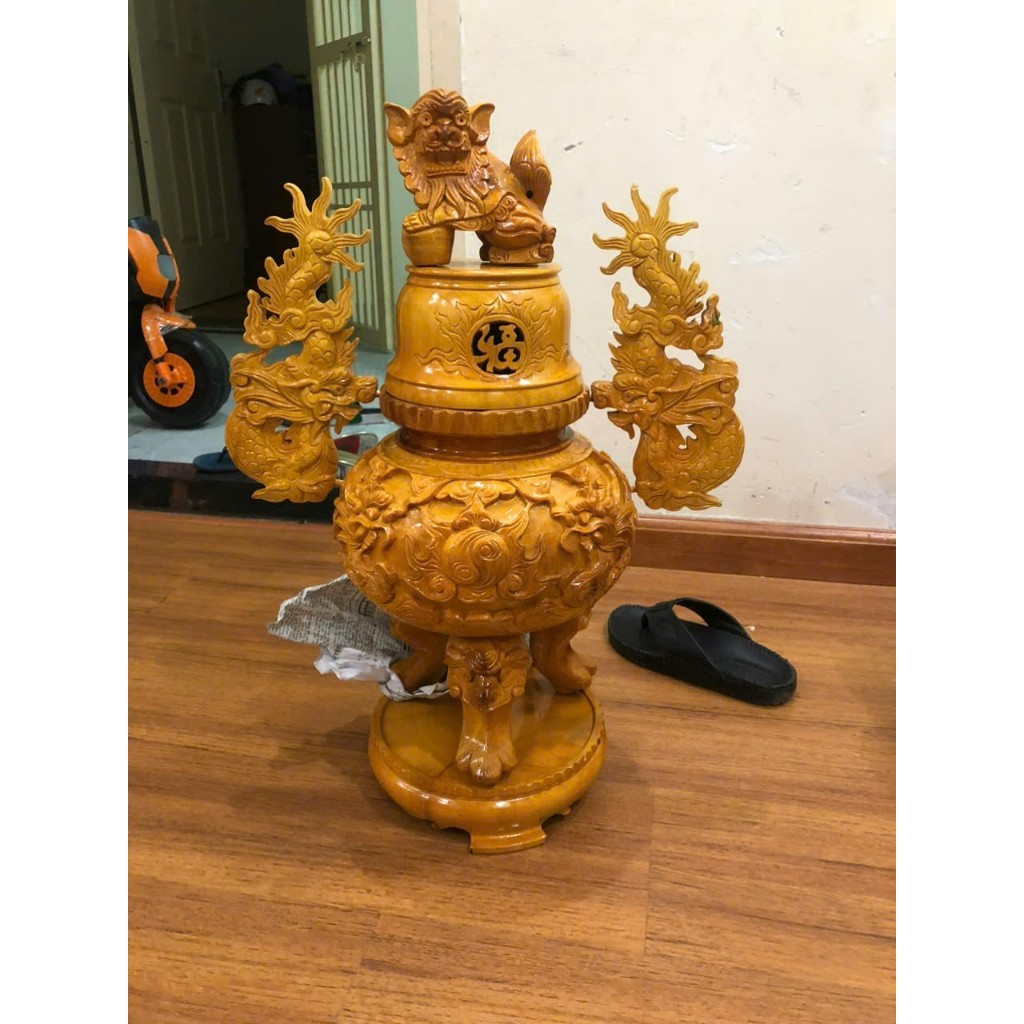 lư đỉnh gỗ mít