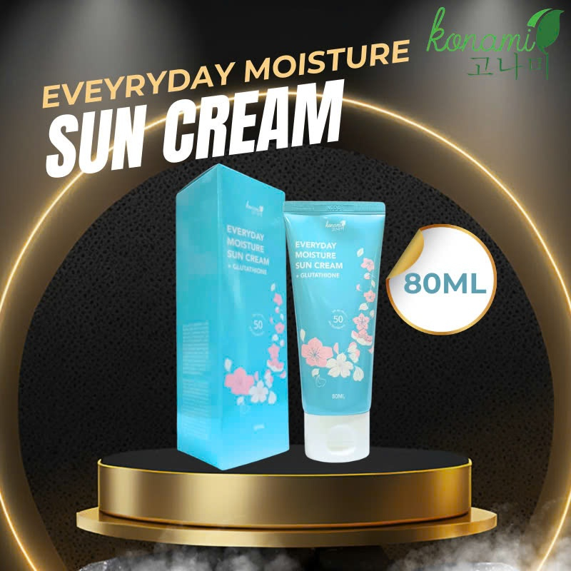 Kem chống nắng KONAMI Everyday Moisture Sun Cream + Glutathione SPF 50+ PA++++ 80 ML nâng tone, kiềm