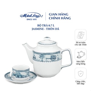 Bộ Ấm Trà Sứ Minh Long 0.7 L - Jasmine - Thôn dã