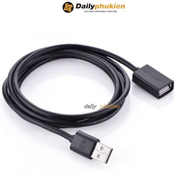 Cáp USB 2.0 nối dài 2m Ugreen 10316 , Dây nối dài USB 1 đầu đực 1 đầu cái dài 2m xịn dailyphukien