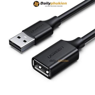 Cáp USB 2.0 nối dài 2m Ugreen 10316 , Dây nối dài USB 1 đầu đực 1 đầu cái dài 2m xịn dailyphukien