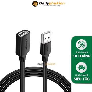 Cáp USB 2.0 nối dài 2m Ugreen 10316 , Dây nối dài USB 1 đầu đực 1 đầu cái dài 2m xịn dailyphukien