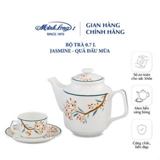 [Mã BMLT100 giảm đến 100K đơn 499K] Bộ Ấm Trà Sứ Minh Long 0.7 L - Jasmine - Quả Đầu Mùa