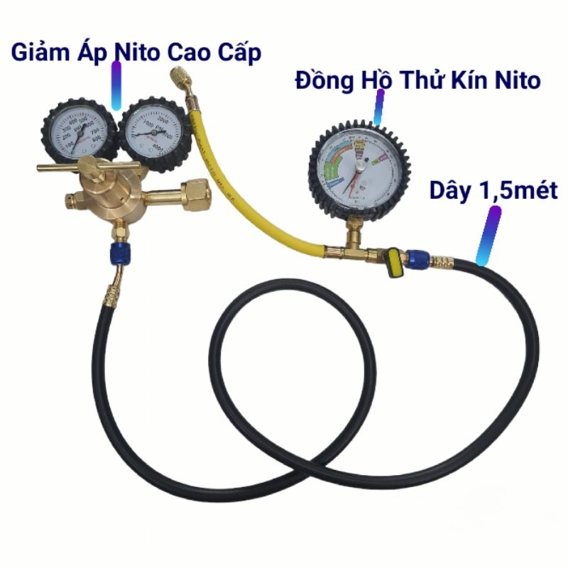 Bộ phụ kiện điện lạnh_Đồng hồ thử kín Nito_Giảm áp Nito_Dây nén