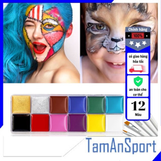Bảng 12 Màu Vẽ Cơ Thể Và Trang Điểm Mặt Cho Ngày Hội Thể Thao/ Lễ Hóa Trang- Tâm An Sports