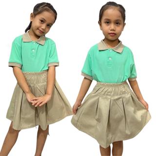 Quần Short,Váy Xòe Cho Các Bé Nam Nữ Màu Be Vải Đẹp Thoáng Mát Lưng Thun Co Giãn Thoải Mái - Hình thật