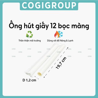 05 Ống hút giấy phi 6 | Phi 8 | Phi 12 cao cấp bọc màng dùng 1 lần COGIGROUP k2