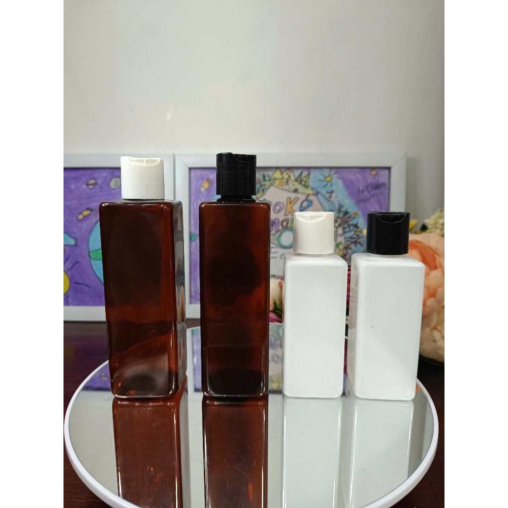 (COMBO 3 CHAI) - Vỏ chai nhựa VUÔNG TRẮNG 150ML, VUÔNG NÂU 250ML NẮP ẤN