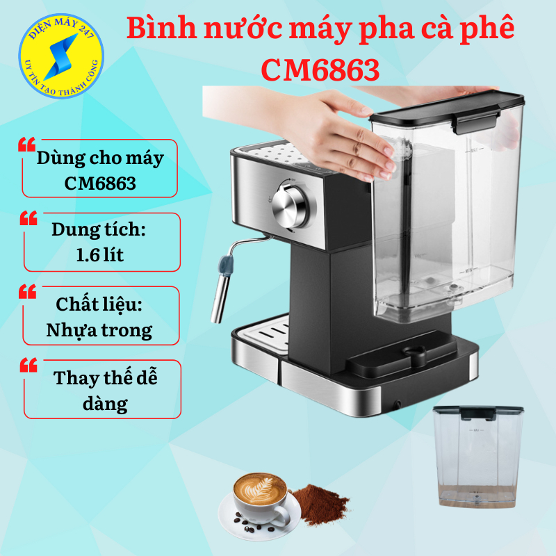 Bình nước Máy pha cà phê CM6863 - Két nước máy pha cafe BE137 - Mới 100%