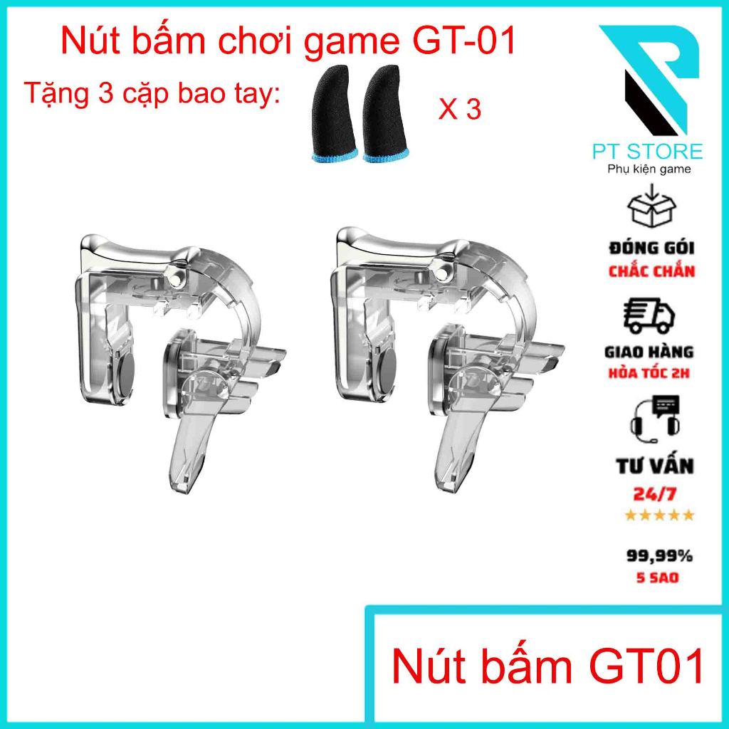 Nút bấm chơi game cao cấp GT-01 - Thiết kế nhỏ gọn - Độ nhạy cao - Chất liệu cao cấp - Chơi pubg, ff, cod...