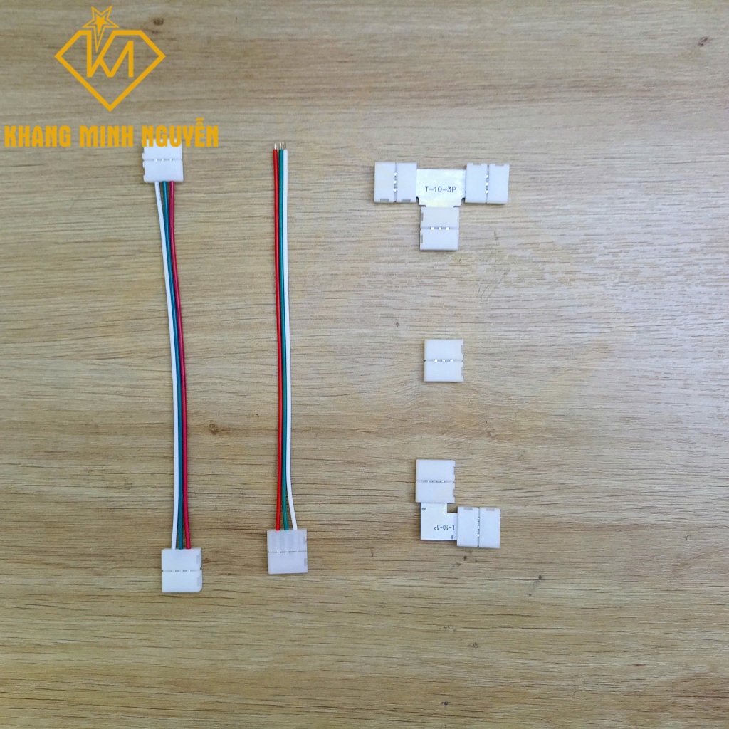 (Combo 10 cái) Đầu nối LED RGB - Kẹp LED dây dán RGB 3 dây