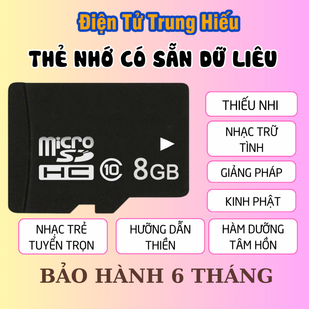 Thẻ nhớ có sẵn dữ liệu trong thẻ đa dạng nội dung, bảo hành 6 tháng