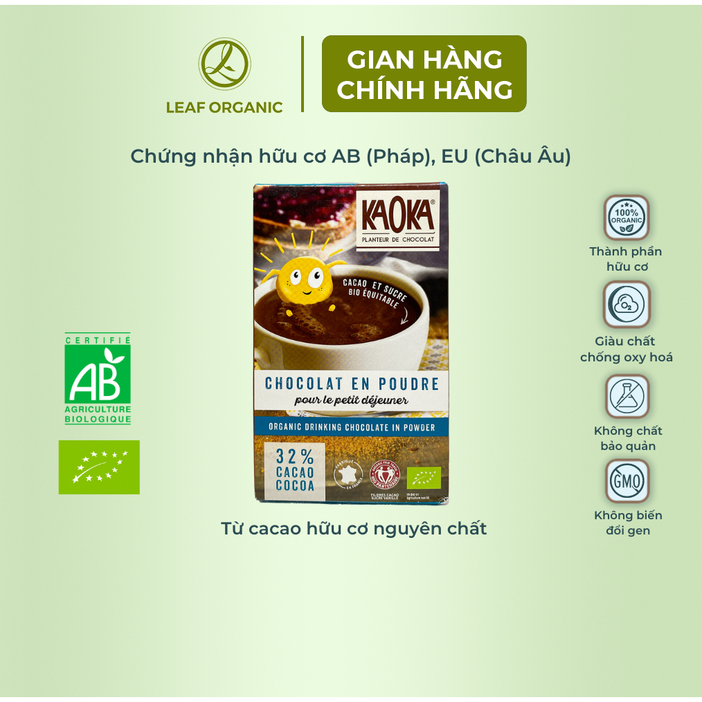 Bột Ca cao hữu cơ Kaoka 400g - Pháp