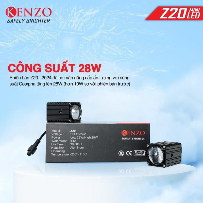 Đèn bi mini Kenzo Z20 V2 2024 & Kenzo X100 Chính hãng