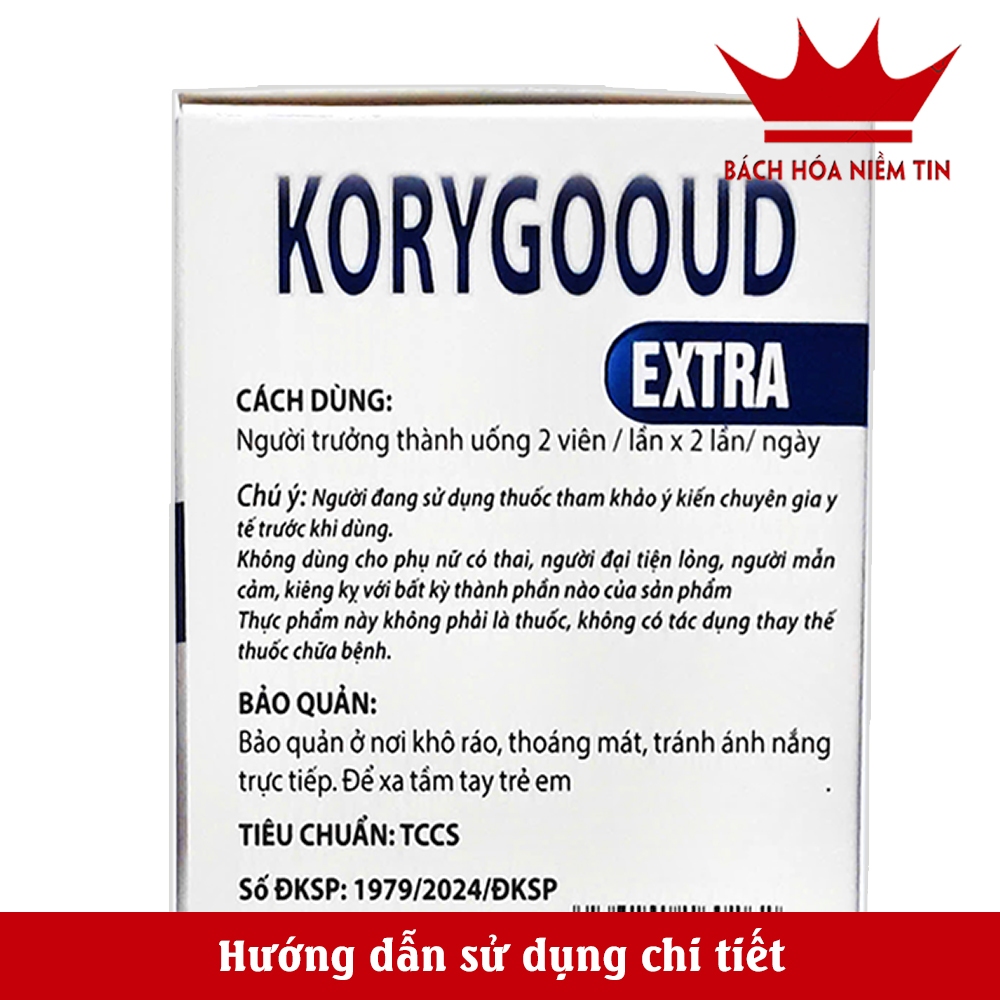 Viên uống giảm Gút KORE GOOUD PLUS - Thành phần   thảo dược - giảm acid máu, giảm đau, sưng do gout - Hộp 30 viên