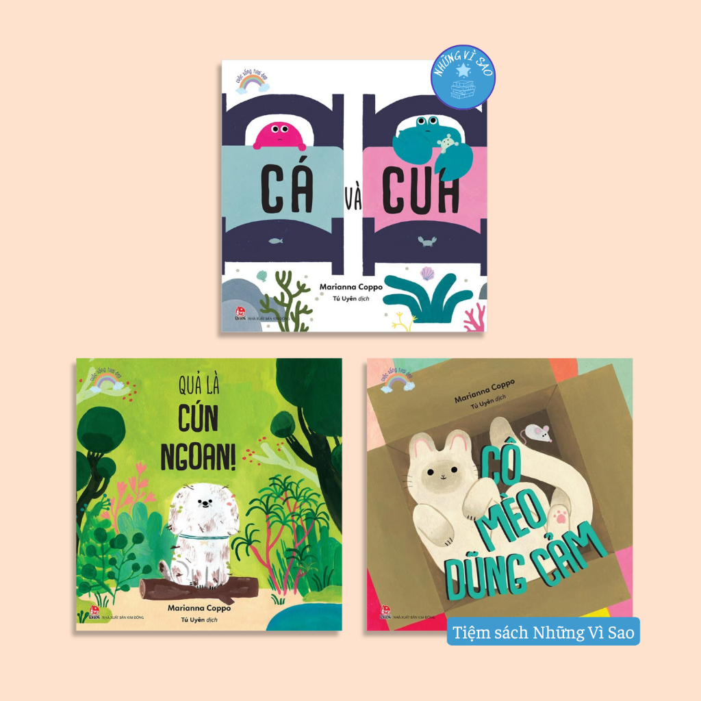 Combo sách cuộc sống tươi đẹp - Cô mèo dũng cảm, quả là cún ngoan, cá và cua - Nxb kim đồng