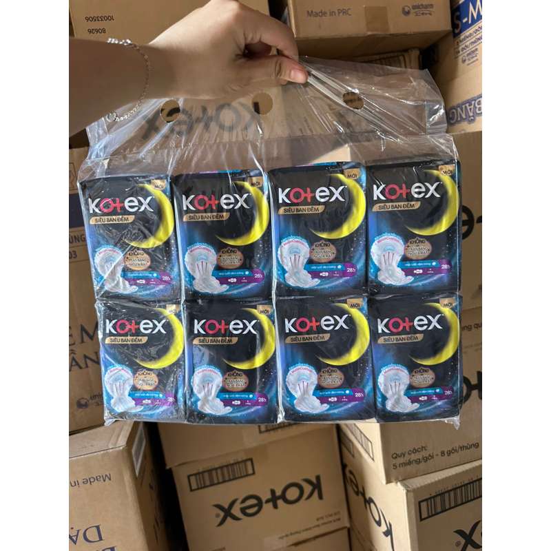 combo 8 gói BVS Kotex ban đêm 28cm ( 4 miếng/ gói)