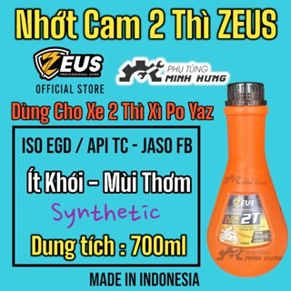 Nhớt cam 2 thì Zeus 2T 700ml, nhớt thơm dùng cho xì po yaz xe 2 thì  - Nhập khẩu Indonesia >>>>>>>>>>