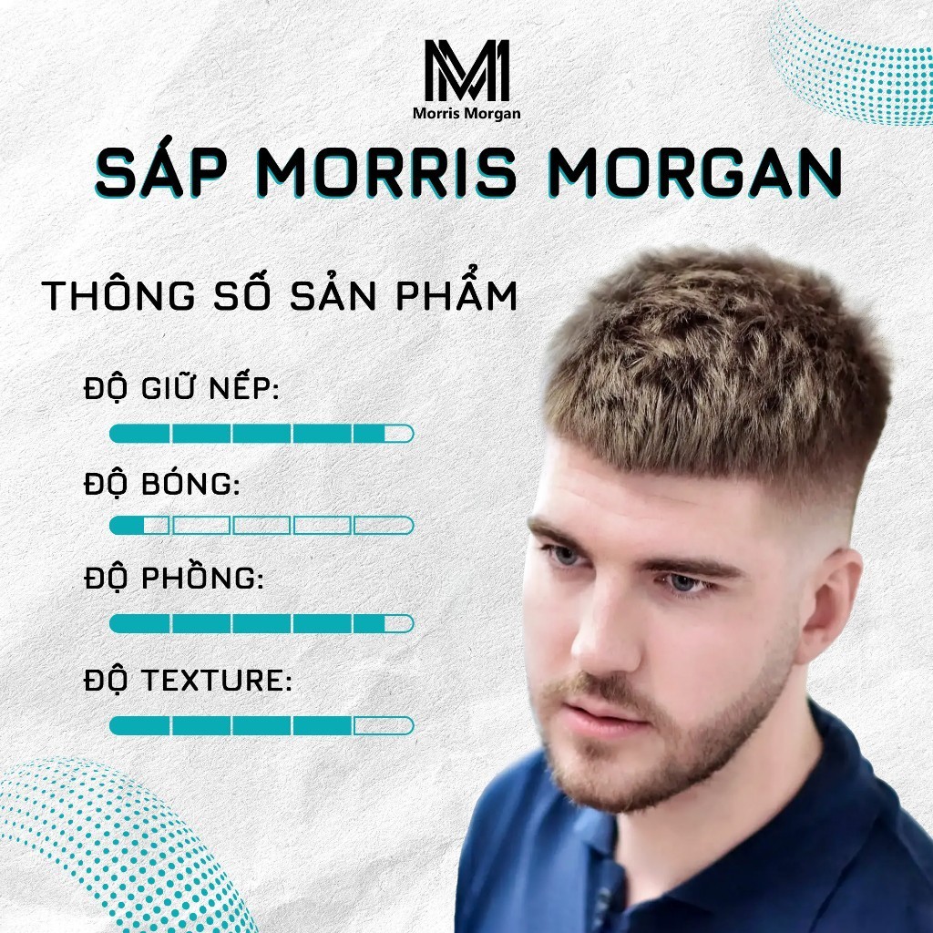 Sáp Vuốt Tóc Nam MORRIS MORGAN 100g Hương Nước Hoa Giữ Nếp, Tạo Kiểu Tự Nhiên Lên Đến 24H Chính Hãng [Sáp+Gôm 320ML ]