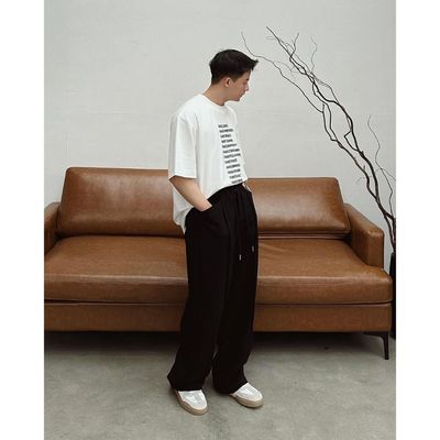 Quần Jogger Thể Thao Nam MANDO Ống Rộng Unisex Chất Nỉ Chéo Phong Cách Thời Trang Hàn Quốc - JOG010
