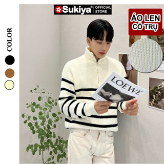 SUKIYA_ Áo Len Cổ Trụ Nam Nữ Khóa Kéo Cổ Cao Chất Dày Dặn Form Rộng AL81